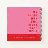 Modern minimaal grappig rood, roze typografie tijd notitieboek (Achterkant)