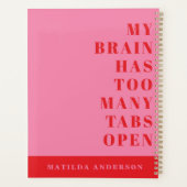 Modern minimaal grappig rood, roze typografie tijd planner (Achterkant)