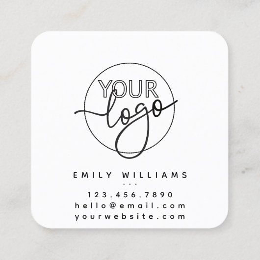 Modern minimaal handgemaakt door script aangepaste vierkante visitekaartje (Achterkant)