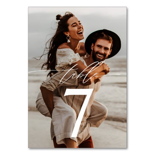 Modern minimaal handgeschreven script 2-foto bruil kaart (Voorkant)