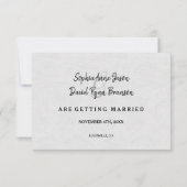 Modern minimaal handschrift Sla de datum op Save The Date (Achterkant)