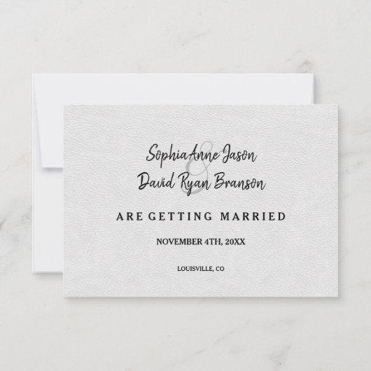 Modern minimaal handschrift Sla de datum op Save The Date (Achterkant)