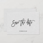 Modern minimaal handschrift Sla de datum op Save The Date (Voorkant / Achterkant)