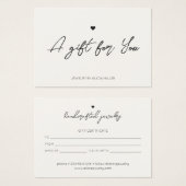 Modern Minimaal Hart Zakelijk Cadeaubon Visitekaartje (Voorkant /achterkant)