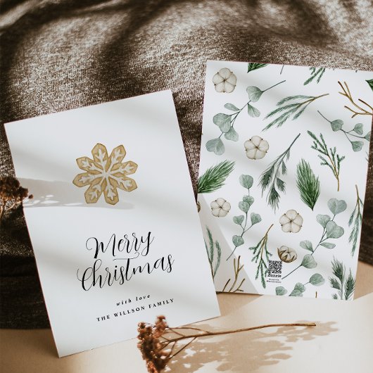 Modern minimaal Kerst elegant script Feestdagenkaart