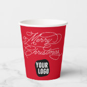 Modern Minimaal Kerstmis Persoonlijk Logo Papieren Bekers (Voorkant)