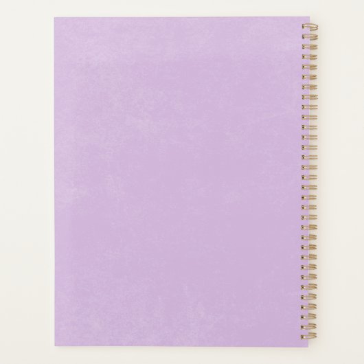 Modern minimaal lavendel Waterverf tulp monogram Planner (Achterkant)