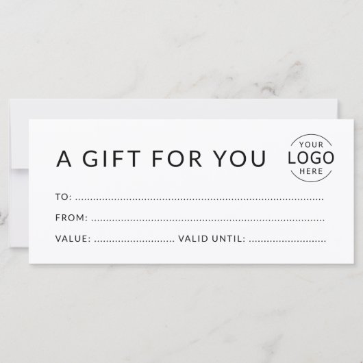 Modern minimaal Logo-cadeaubon (Achterkant)