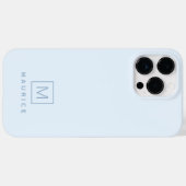 Modern minimaal monogram lichtblauw Case-Mate iPhone case (Achterkant (horizontaal))