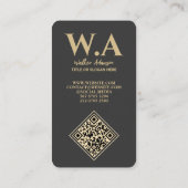 Modern minimaal monogram | Professionele marketing Visitekaartje (Achterkant)