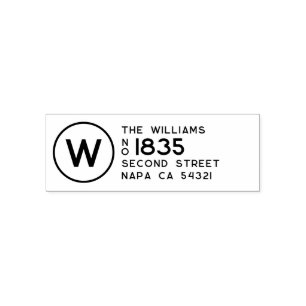 Modern Minimaal Monogram Retouradres Zelfinktende Stempel