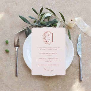 Modern Minimaal Monogram Trouwtafel Dankjewelkaa Menu