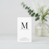 Modern minimaal monogram verticaal visitekaartje (Staand voorkant)