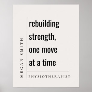 Modern Minimaal Motivatie Fysiotherapeut Gift Poster