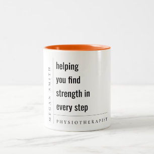 Modern Minimaal Motivatie Fysiotherapeut Gift Tweekleurige Koffiemok