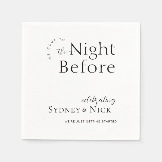 Modern minimaal | Nacht voor repetitie diner Servet (Voorkant)