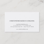 MODERN & MINIMAAL OP TAN LINNEN VISITEKAARTJE (Achterkant)