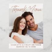    Modern & Minimaal Persoonlijk Huwelijksbedankje Folie Feestdagen Briefkaart (Voorkant)