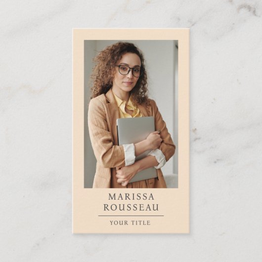 Modern Minimaal Professioneel Foto Visitekaartje (Voorkant)