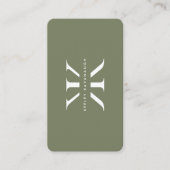 Modern Minimaal Professioneel Monogram Logo K Sage Visitekaartje (Voorkant)