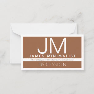 Modern Minimaal Professioneel Ontwerp Bruin & Wi Notitiekaartje