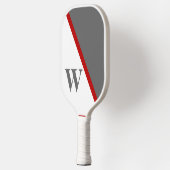 Modern minimaal rood wit & grijs monogram pickleball paddle (Links)
