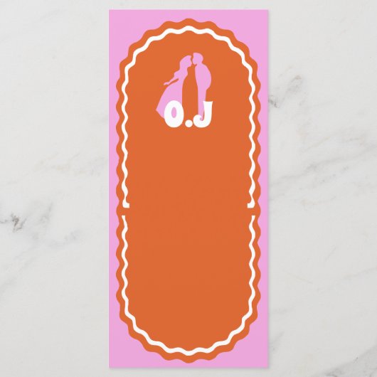Modern Minimaal Roze & Oranje Retro Wavy Arch Menu (Achterkant)