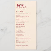 Modern Minimaal | Roze & Rode Trouwmenu Menu (Voorkant)
