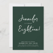 Modern Minimaal Script 18th Birthday Emerald Kaart (Voorkant)