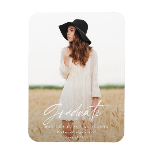 Modern minimaal script afstuderen magneet (Verticaal)