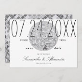 Modern Minimaal Script Discobal Oud Geld Trouwen Save The Date (Voorkant / Achterkant)
