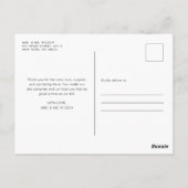 Modern minimaal script foto bruiloft dank u briefkaart (Achterkant)