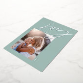 modern minimaal script foto's groen elegant folie feestdagenkaart (Gedraaid)