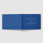 Modern Minimaal Script Frans Blauw Aangepaste Brui Gastenboek (Volledig)