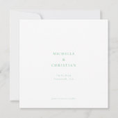 Modern Minimaal Script Kalligrafie Mint Groen Save The Date (Achterkant)