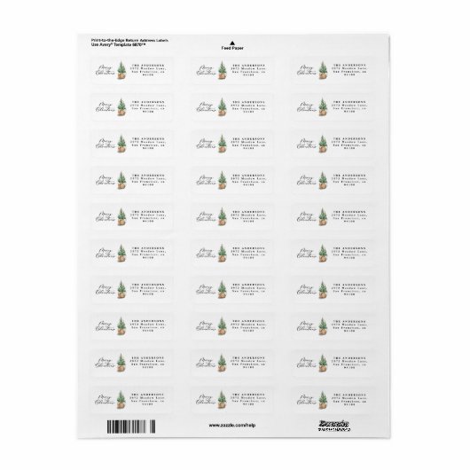 modern minimaal script Kerst elegant Etiket (Full Sheet)
