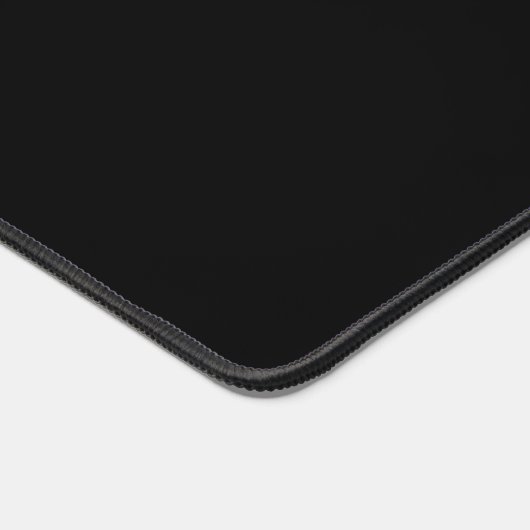 Modern minimaal script Monogram Black Desk Mat (Hoek)