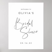 Modern Minimaal Script Vrijgezellenfeest Welkomstb Poster (Voorkant)