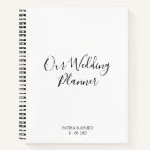 Modern Minimaal Script Wit Moslim Bruiloft Planner Notitieboek (Voorkant)