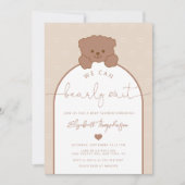 Modern minimaal teddybeer neutraal Baby shower Kaart (Voorkant)