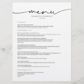 Modern Minimaal | Trouwmenu Menu (Voorkant)