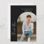 Modern Minimaal Twee Foto Afstuderen Bedankkaart (Voorkant)