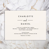 Modern, minimaal, typografie, bruiloft uitnodiging