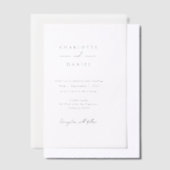 Modern, minimaal, typografie, bruiloft, vellum uitnodigingen (Offset)