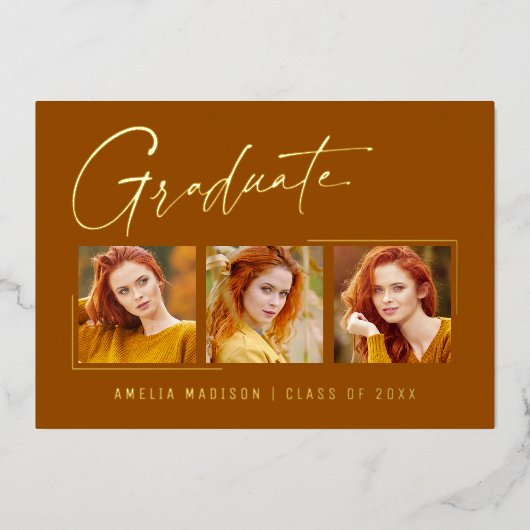 Modern minimaal uniek inktscript Afstuderen Kaart (Voorkant)