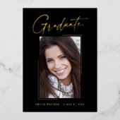 Modern minimaal uniek inktscript Afstuderen Kaart (Voorkant)