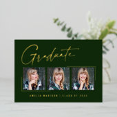 Modern minimaal uniek inktscript Afstuderen Kaart (Staand Voorkant)