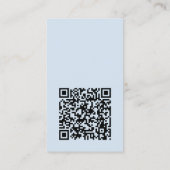 Modern Minimaal Verticaal Logo QR Code Zachte Blau Visitekaartje (Achterkant)