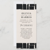 Modern minimaal vet grafisch zwart & wit bruiloft (Voorkant)