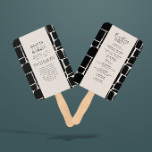 Modern minimaal vet grafisch zwart & wit bruiloft handwaaier